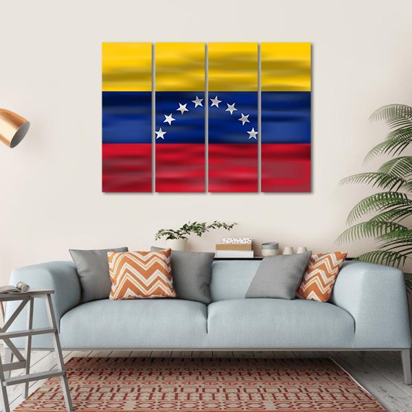 Realistic Flag Venezuela Canvas Wall Art-4 Horizontal-Gallery Wrap-34" x 24"-Tiaracle