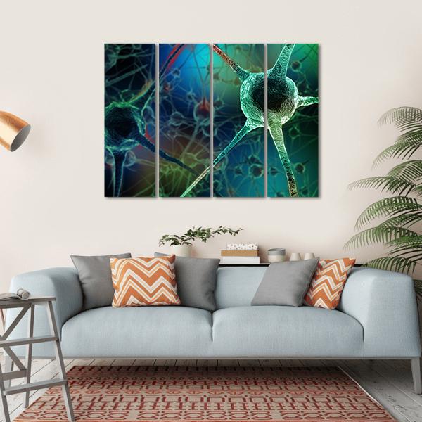 Realistic Rendering Of Neurone Canvas Wall Art-4 Horizontal-Gallery Wrap-34" x 24"-Tiaracle