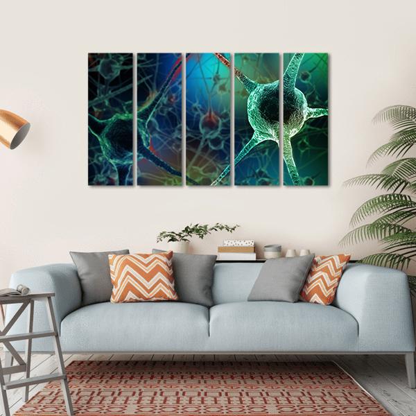 Realistic Rendering Of Neurone Canvas Wall Art-5 Horizontal-Gallery Wrap-22" x 12"-Tiaracle
