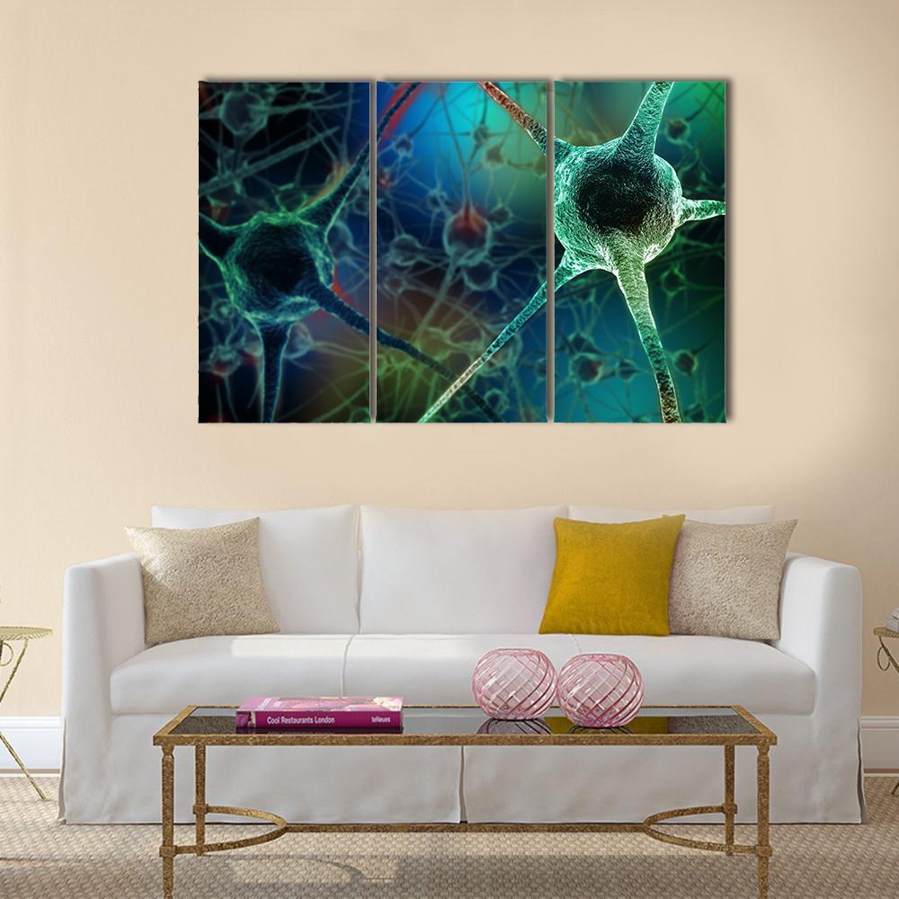 Realistic Rendering Of Neurone Canvas Wall Art-3 Horizontal-Gallery Wrap-37" x 24"-Tiaracle