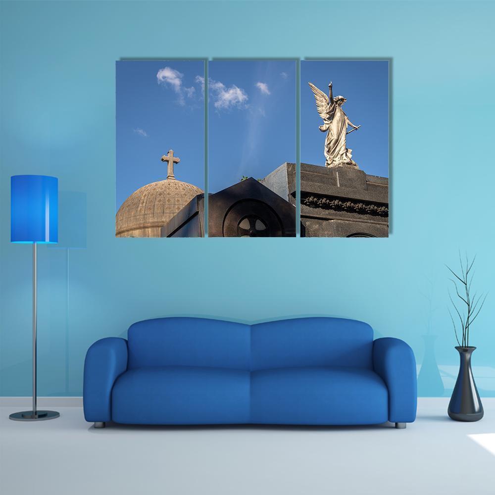 Recoleta Cemetery Canvas Wall Art-3 Horizontal-Gallery Wrap-37" x 24"-Tiaracle