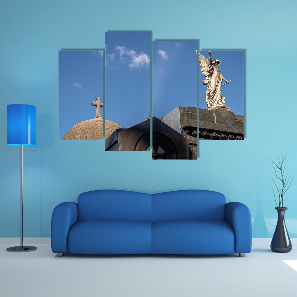 Recoleta Cemetery Canvas Wall Art-4 Pop-Gallery Wrap-50" x 32"-Tiaracle