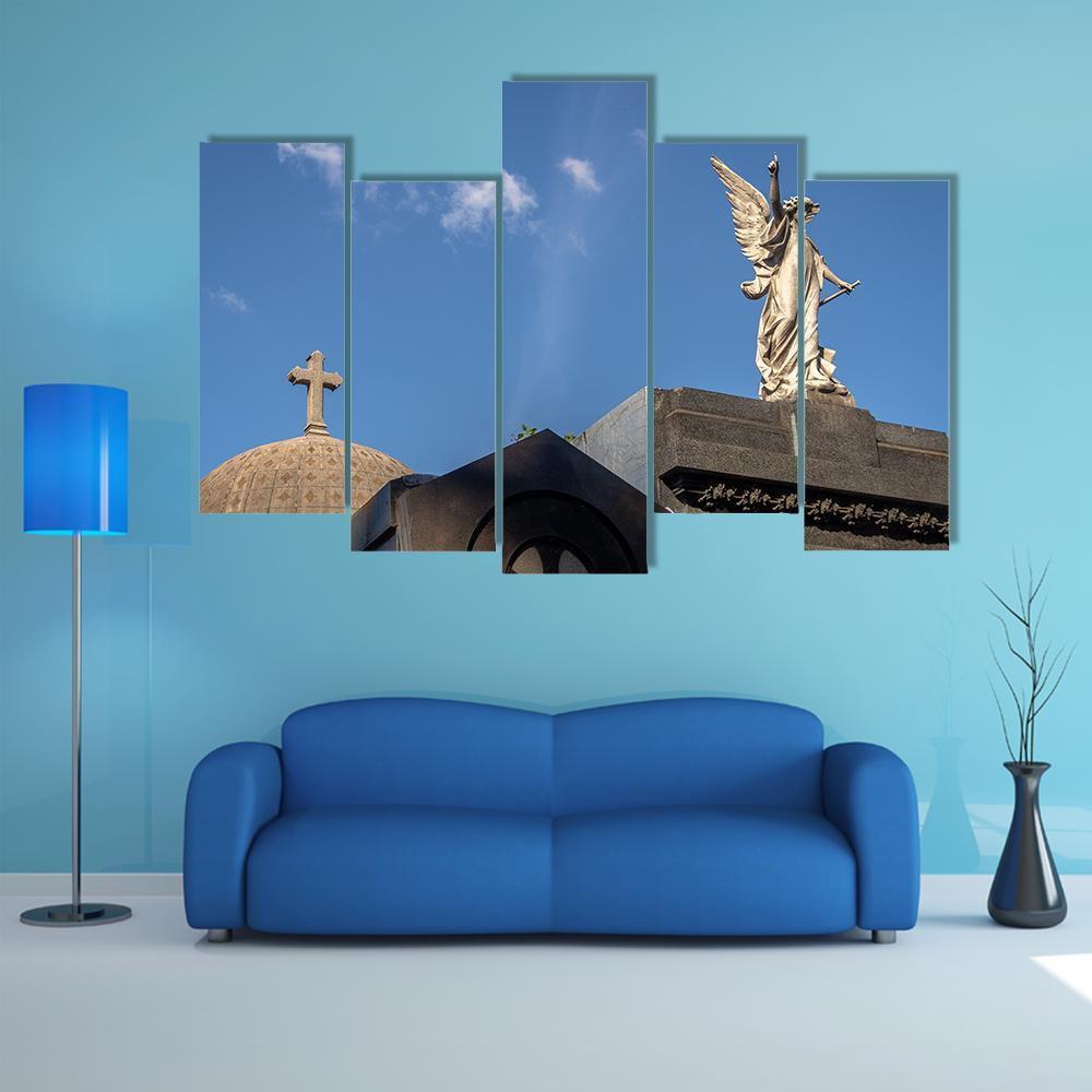Recoleta Cemetery Canvas Wall Art-5 Pop-Gallery Wrap-47" x 32"-Tiaracle