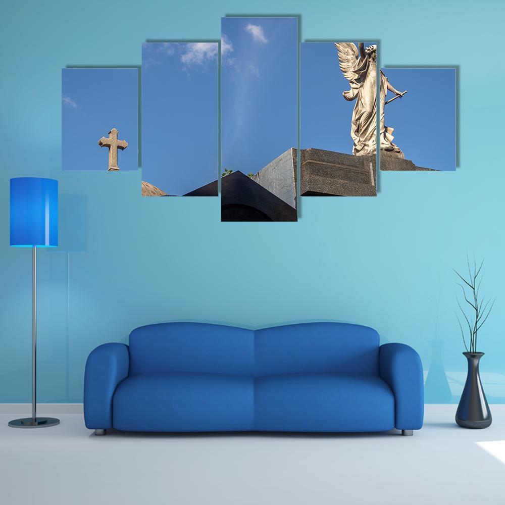 Recoleta Cemetery Canvas Wall Art-5 Star-Gallery Wrap-62" x 32"-Tiaracle