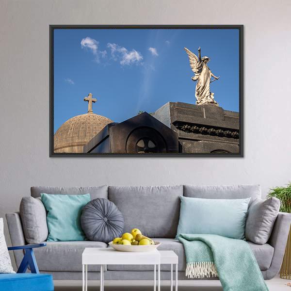 Recoleta Cemetery Canvas Wall Art-3 Horizontal-Gallery Wrap-25" x 16"-Tiaracle