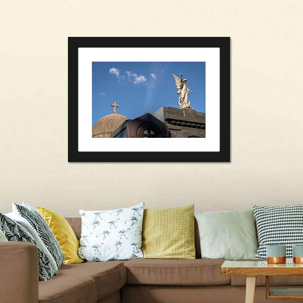 Recoleta Cemetery Canvas Wall Art-1 Piece-Framed Print-20" x 16"-Tiaracle
