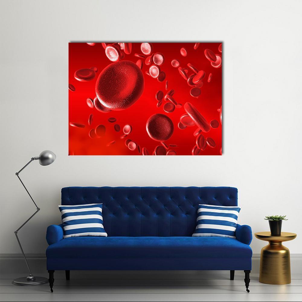 Red Blood Cells Canvas Wall Art-5 Star-Gallery Wrap-62" x 32"-Tiaracle