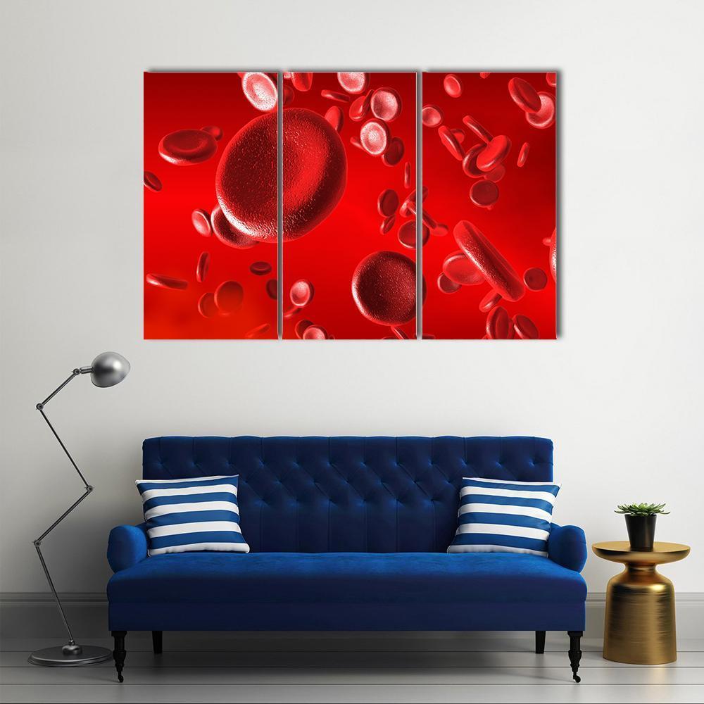 Red Blood Cells Canvas Wall Art-3 Horizontal-Gallery Wrap-37" x 24"-Tiaracle