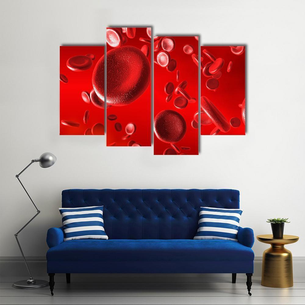 Red Blood Cells Canvas Wall Art-4 Pop-Gallery Wrap-50" x 32"-Tiaracle