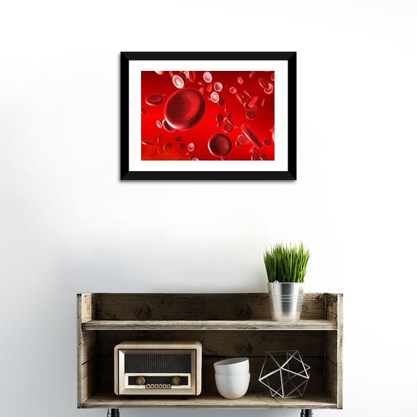 Red Blood Cells Canvas Wall Art-3 Horizontal-Gallery Wrap-25" x 16"-Tiaracle