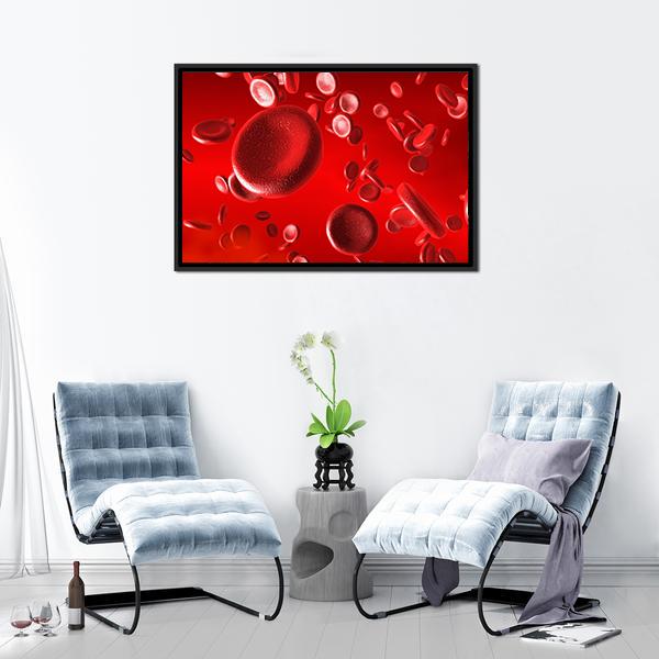 Red Blood Cells Canvas Wall Art-1 Piece-Floating Frame-24" x 16"-Tiaracle