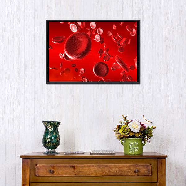 Red Blood Cells Canvas Wall Art-3 Horizontal-Gallery Wrap-25" x 16"-Tiaracle