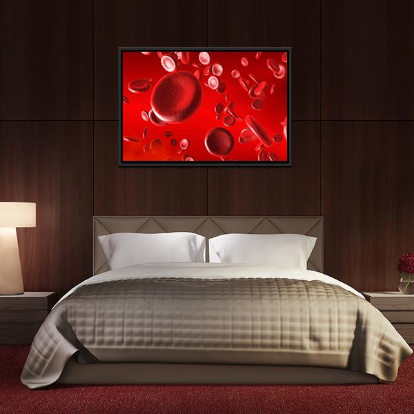 Red Blood Cells Canvas Wall Art-3 Horizontal-Gallery Wrap-25" x 16"-Tiaracle