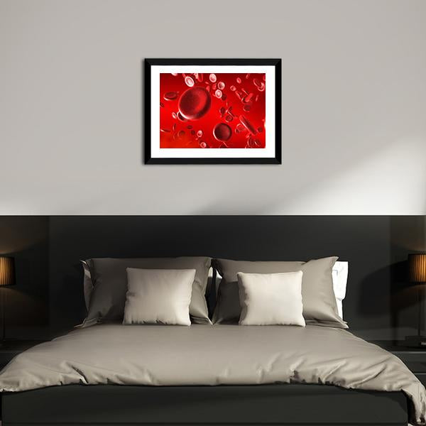 Red Blood Cells Canvas Wall Art-3 Horizontal-Gallery Wrap-25" x 16"-Tiaracle