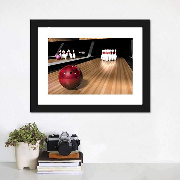 Red Bowling Ball Canvas Wall Art-1 Piece-Framed Print-20&quot; x 16&quot;-Tiaracle