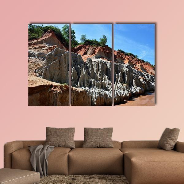 Red Canyon In Vietnam Canvas Wall Art-3 Horizontal-Gallery Wrap-37" x 24"-Tiaracle