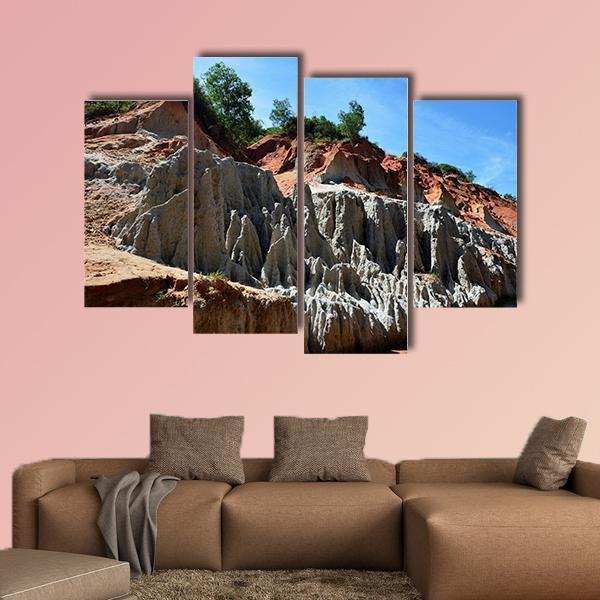 Red Canyon In Vietnam Canvas Wall Art-4 Pop-Gallery Wrap-50" x 32"-Tiaracle