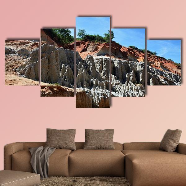 Red Canyon In Vietnam Canvas Wall Art-5 Star-Gallery Wrap-62" x 32"-Tiaracle