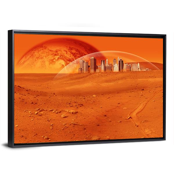 Red Desert Planet Canvas Wall Art-3 Horizontal-Gallery Wrap-25" x 16"-Tiaracle