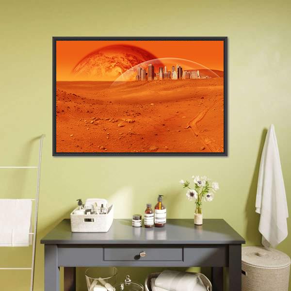 Red Desert Planet Canvas Wall Art-3 Horizontal-Gallery Wrap-25" x 16"-Tiaracle