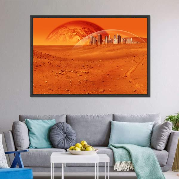 Red Desert Planet Canvas Wall Art-3 Horizontal-Gallery Wrap-25" x 16"-Tiaracle