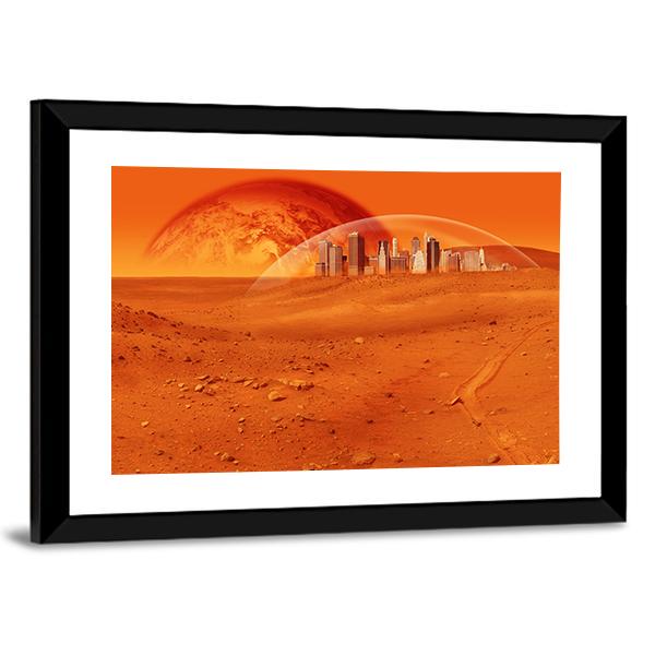 Red Desert Planet Canvas Wall Art-3 Horizontal-Gallery Wrap-25" x 16"-Tiaracle