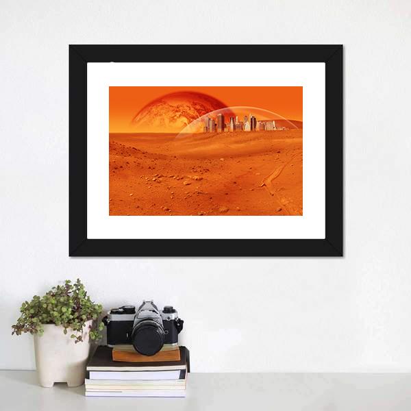 Red Desert Planet Canvas Wall Art-3 Horizontal-Gallery Wrap-25" x 16"-Tiaracle