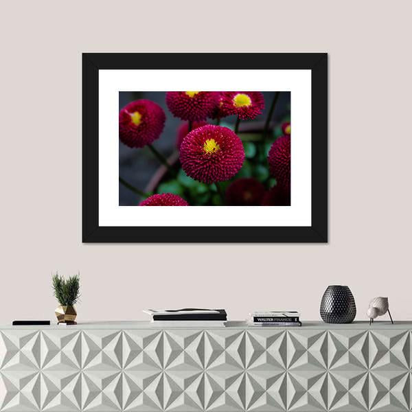 Red Flowers In Apot Canvas Wall Art-1 Piece-Framed Print-20" x 16"-Tiaracle