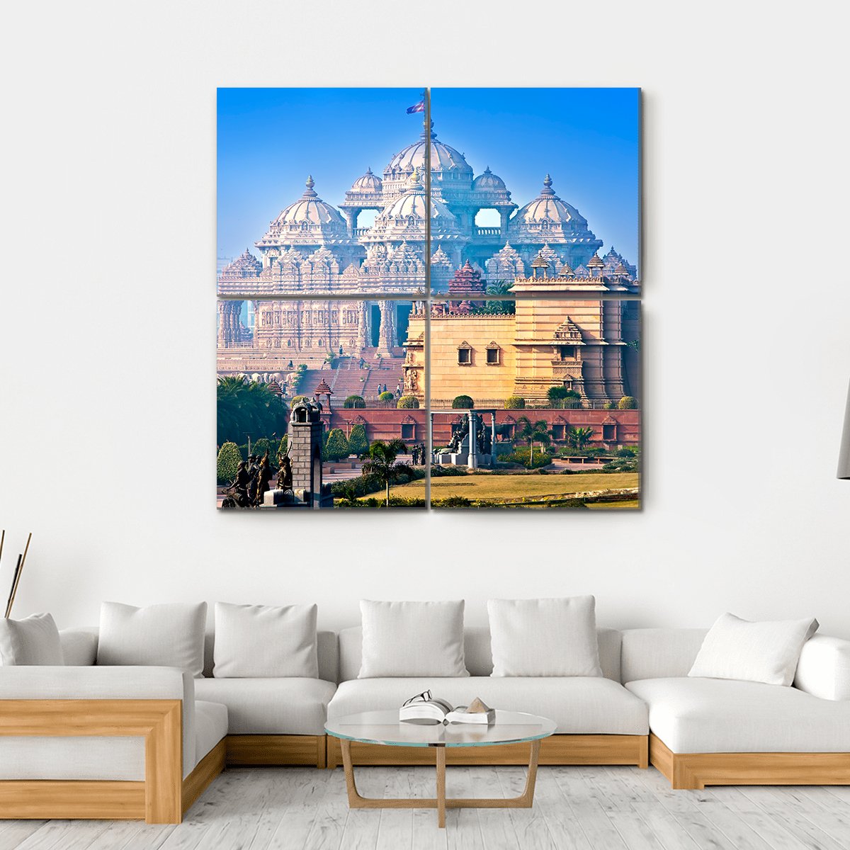 Red Fort In Old Delhi Canvas Wall Art-4 Square-Gallery Wrap-17" x 17"-Tiaracle
