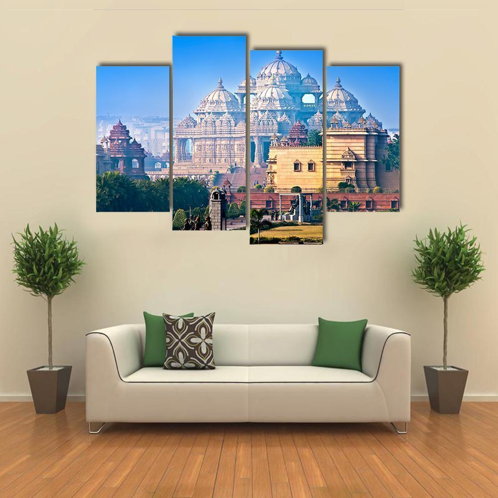 Red Fort In Old Delhi Canvas Wall Art-4 Pop-Gallery Wrap-50" x 32"-Tiaracle