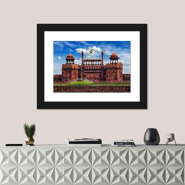 Lal Qila In Delhi Canvas Wall Art-1 Piece-Framed Print-20" x 16"-Tiaracle