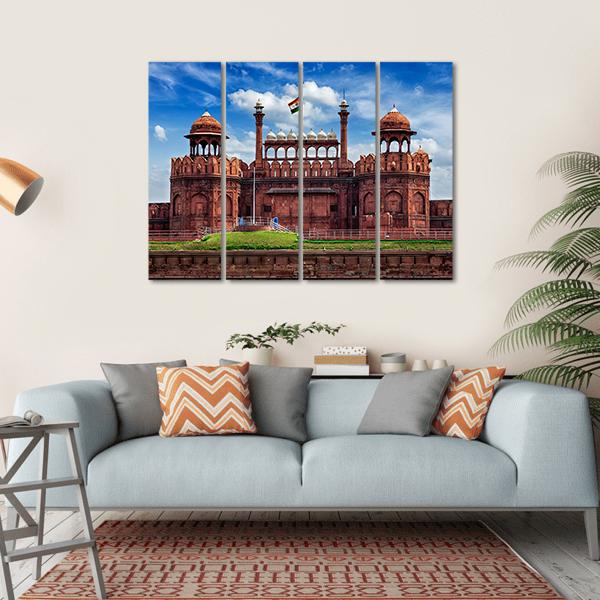 Lal Qila In Delhi Canvas Wall Art-4 Horizontal-Gallery Wrap-34" x 24"-Tiaracle