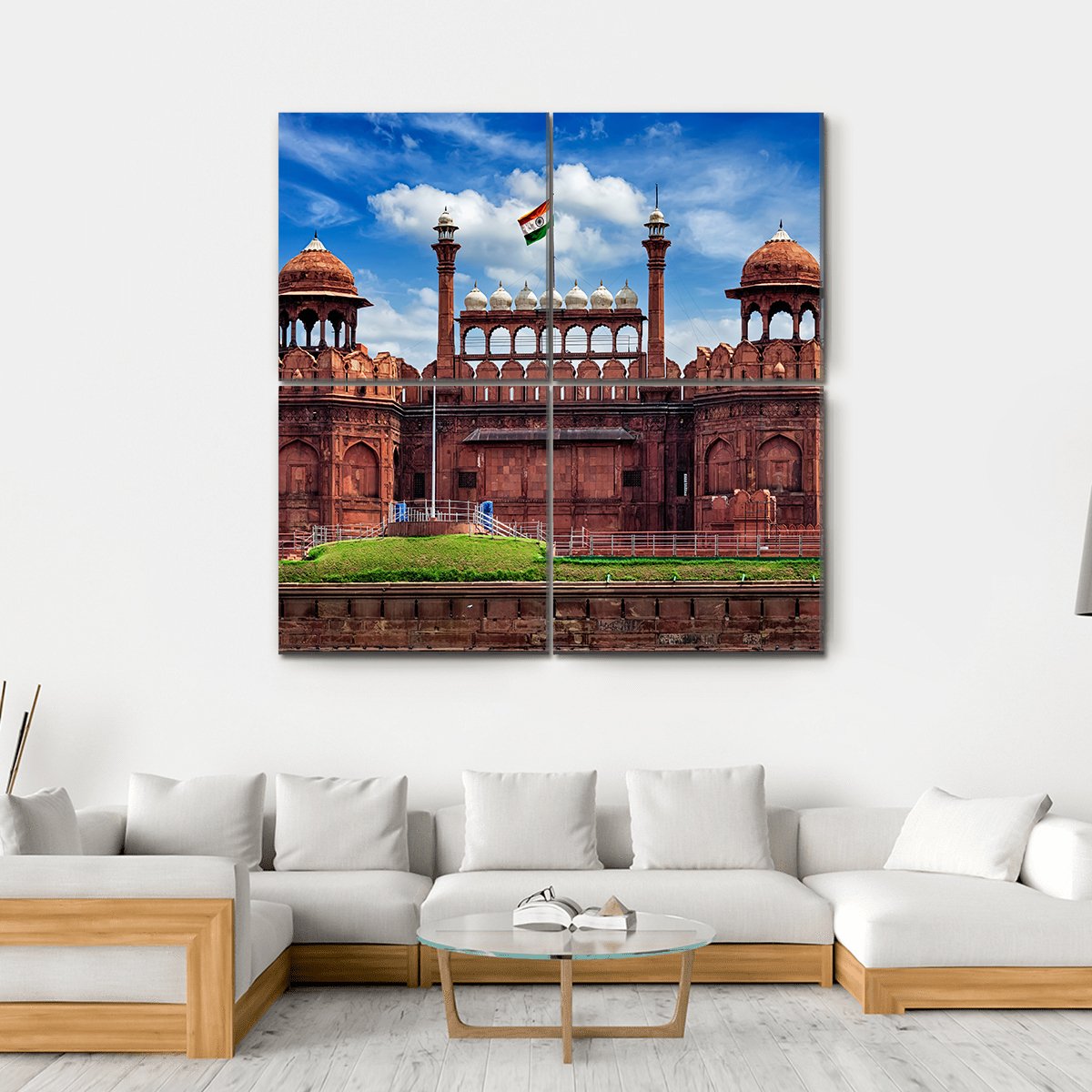 Lal Qila In Delhi Canvas Wall Art-4 Square-Gallery Wrap-17" x 17"-Tiaracle