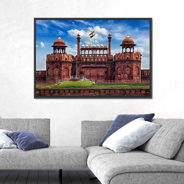 Lal Qila In Delhi Canvas Wall Art-3 Horizontal-Gallery Wrap-25" x 16"-Tiaracle