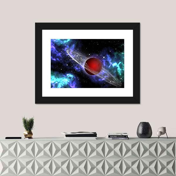 Red Gas Planet In The Orion Canvas Wall Art-1 Piece-Framed Print-20" x 16"-Tiaracle