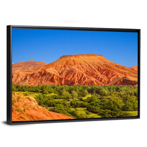 Red Hill Over Dades Valley Canvas Wall Art-3 Horizontal-Gallery Wrap-25" x 16"-Tiaracle