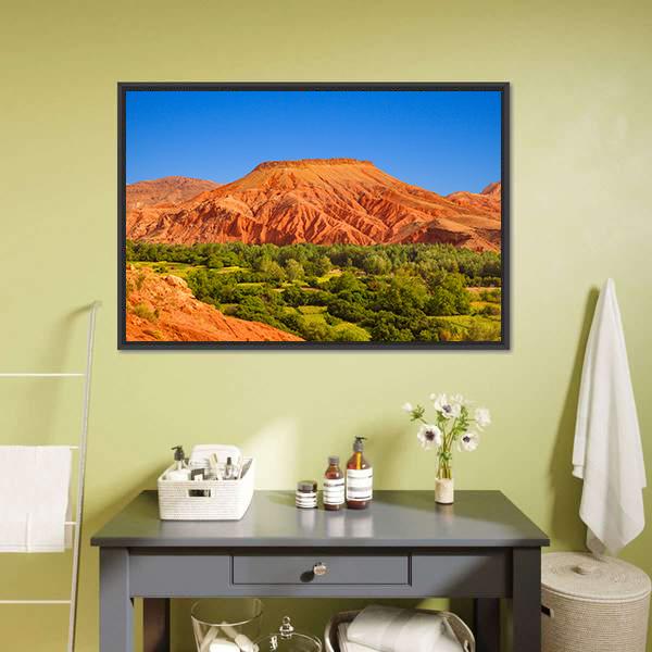 Red Hill Over Dades Valley Canvas Wall Art-1 Piece-Floating Frame-24" x 16"-Tiaracle