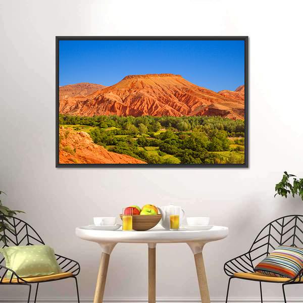 Red Hill Over Dades Valley Canvas Wall Art-3 Horizontal-Gallery Wrap-25" x 16"-Tiaracle