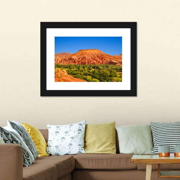 Red Hill Over Dades Valley Canvas Wall Art-3 Horizontal-Gallery Wrap-25" x 16"-Tiaracle