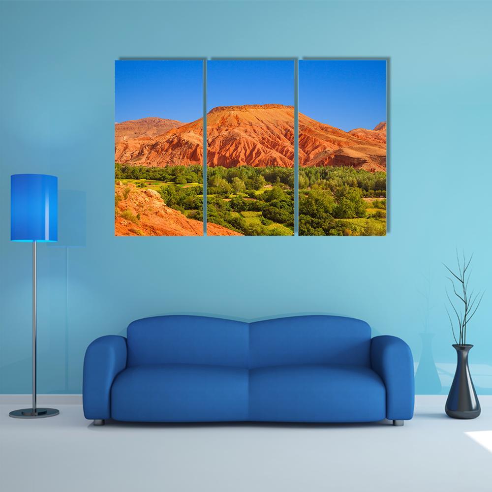 Red Hill Over Dades Valley Canvas Wall Art-3 Horizontal-Gallery Wrap-37" x 24"-Tiaracle