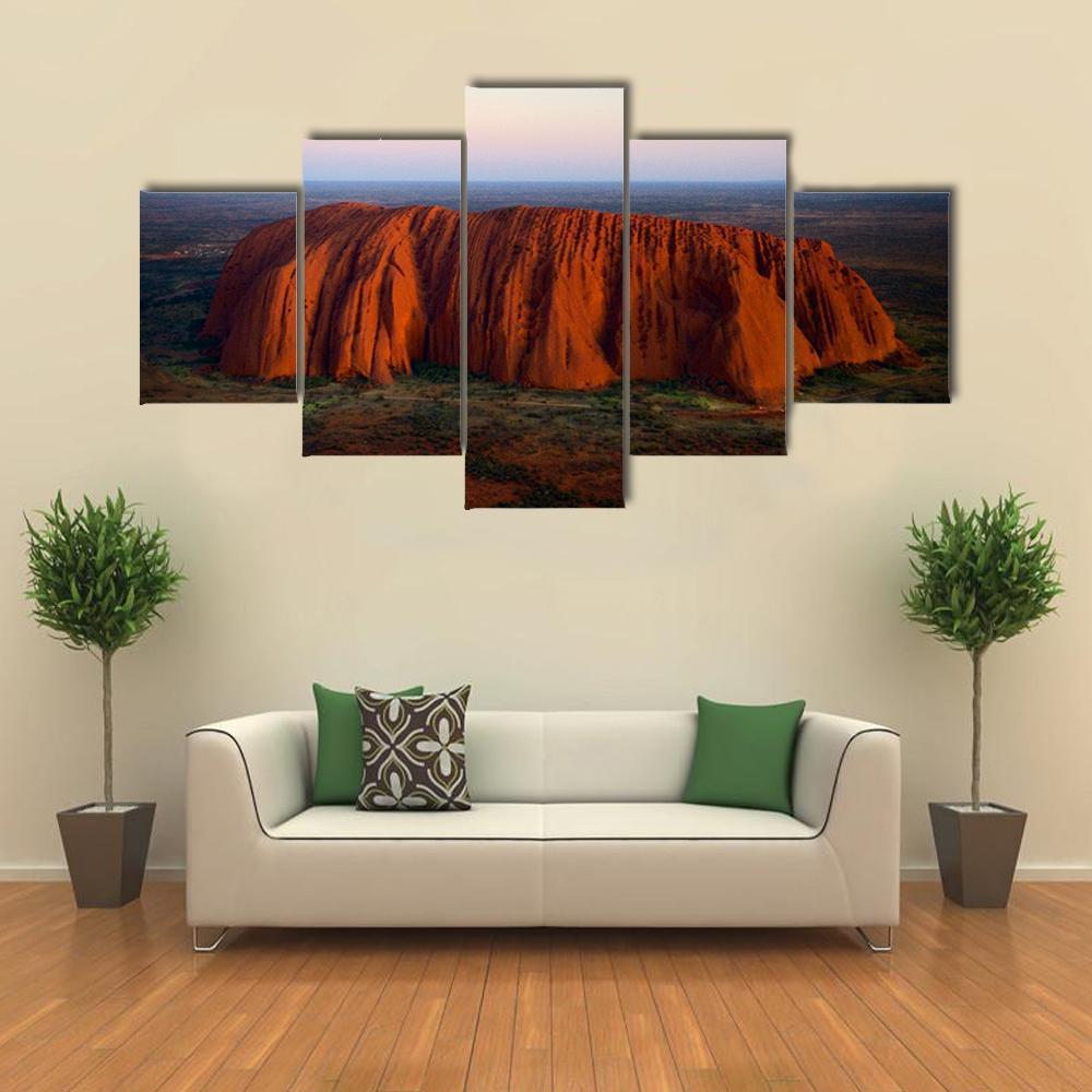 Red Monolith Canvas Wall Art-5 Star-Gallery Wrap-62" x 32"-Tiaracle