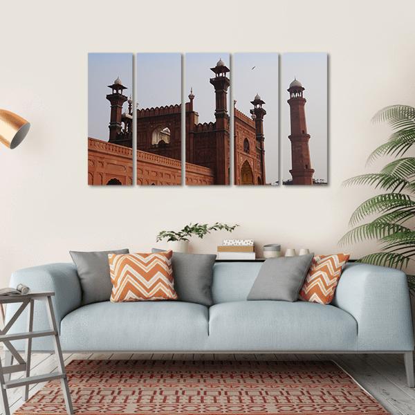 Red Mosque in Lahore Pakistan Canvas Wall Art-5 Horizontal-Gallery Wrap-22" x 12"-Tiaracle