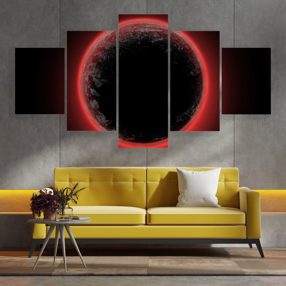 Red Planet From Deep Space Canvas Wall Art-5 Star-Gallery Wrap-62" x 32"-Tiaracle