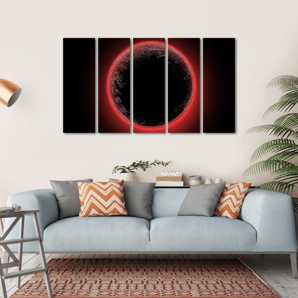 Red Planet From Deep Space Canvas Wall Art-5 Horizontal-Gallery Wrap-22" x 12"-Tiaracle