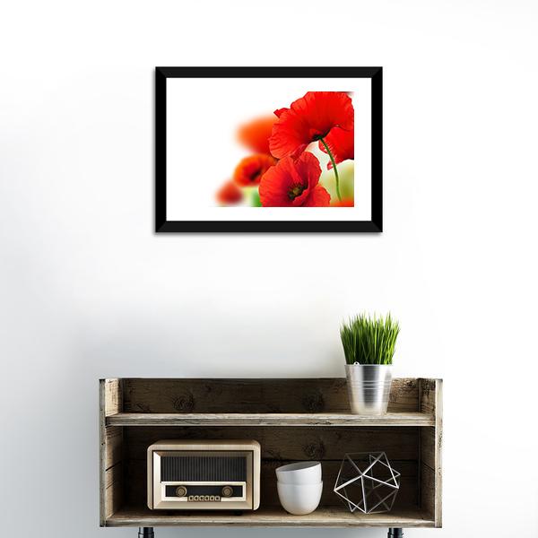 Red Poppies Canvas Wall Art-1 Piece-Framed Print-20" x 16"-Tiaracle