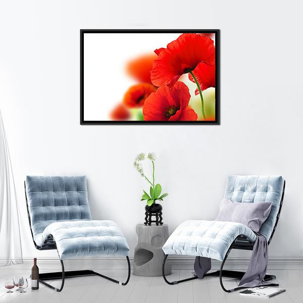 Red Poppies Canvas Wall Art-3 Horizontal-Gallery Wrap-25" x 16"-Tiaracle