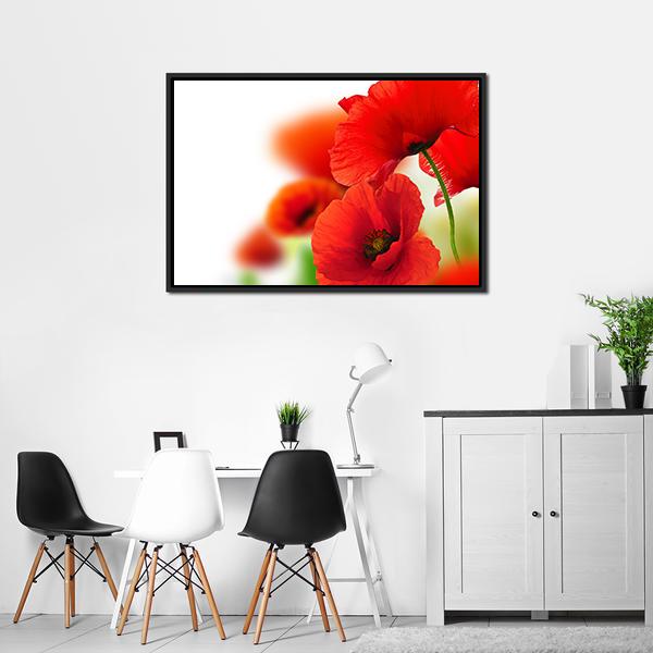Red Poppies Canvas Wall Art-3 Horizontal-Gallery Wrap-25" x 16"-Tiaracle