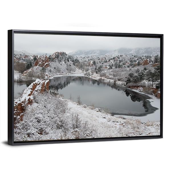 Red Rock Canyon After A Fresh Snowfall Canvas Wall Art-3 Horizontal-Gallery Wrap-25" x 16"-Tiaracle