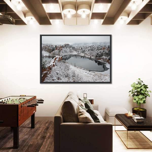 Red Rock Canyon After A Fresh Snowfall Canvas Wall Art-3 Horizontal-Gallery Wrap-25" x 16"-Tiaracle