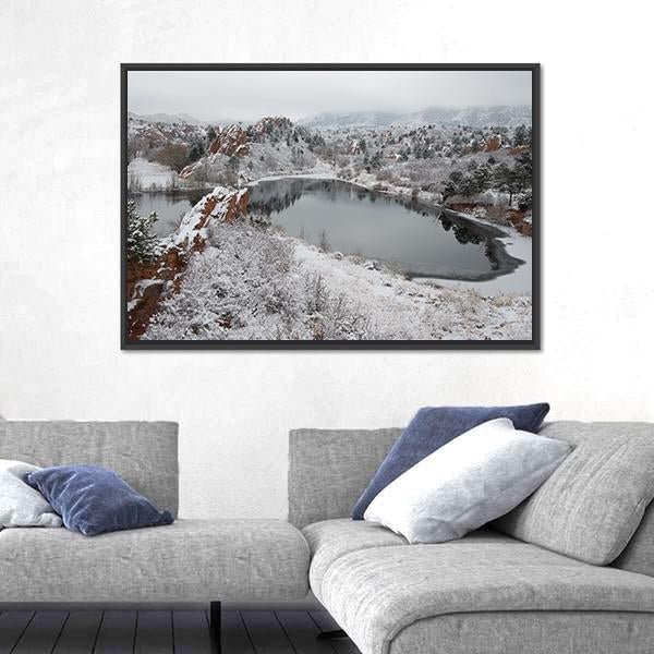 Red Rock Canyon After A Fresh Snowfall Canvas Wall Art-3 Horizontal-Gallery Wrap-25" x 16"-Tiaracle